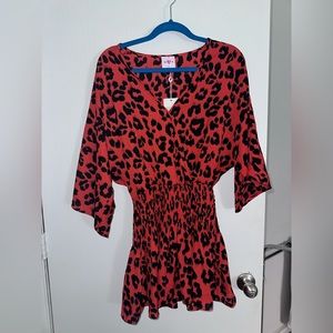 Red Buddy Love leopard print dress. XS.